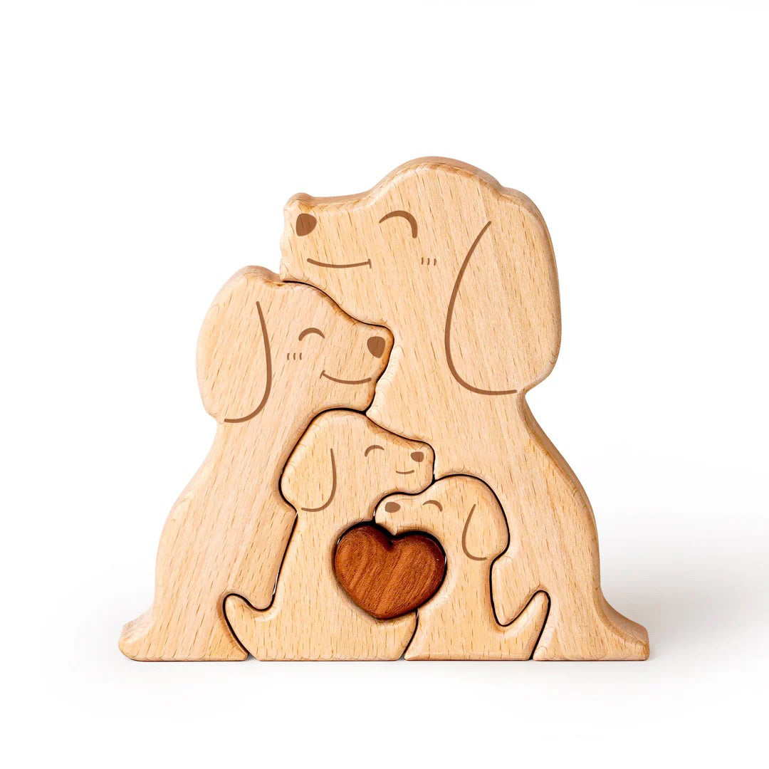 名入れ木製パズル 犬｜出産祝い・木婚式・誕生日プレゼントに｜内祝い