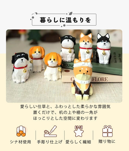 ミニチュア おすわり子犬 木製 可愛い 手作り 木彫り 犬グッズ 置物 癒し 厄除け 開運 オブジェ 小さい 玄関 風水 引越し祝い 贈り物 プレゼント 幸運 木製雑貨（副本）