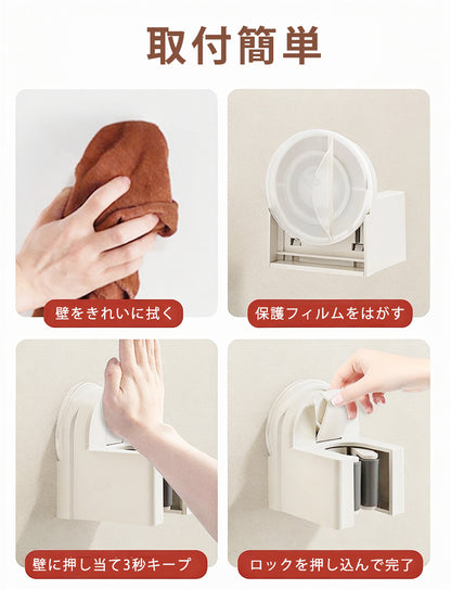 モップホルダー モップ収納 モップフック モップ 掛け 吸着式 壁掛け 片付け ほうきホルダー ほうきフック 壁掛けホルダー モップ整理 収納 ホールド キッチン ベランダ クイックルワイパー