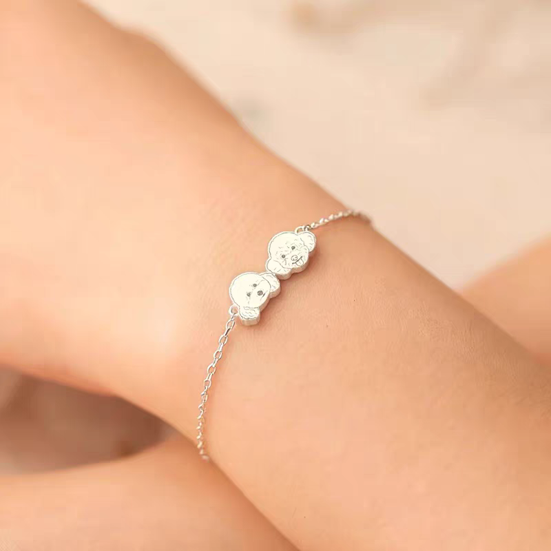 【写真入り 名入れ】シルバー925 ブレスレット チャーム S925 シルバー 金属アレルギー対応 レディース オーダーメイド オリジナル ペット プレゼント ギフト ペット供養 思い出 オーダー オリジナルグッズ メモリアルグッズ