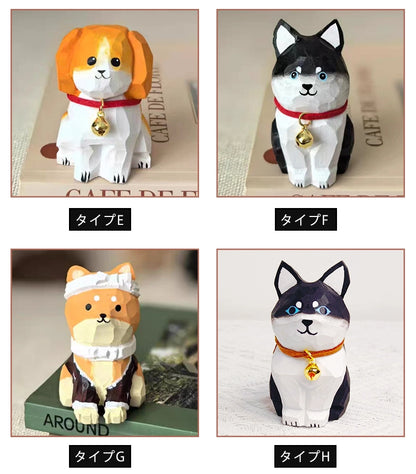 ミニチュア おすわり子犬 木製 可愛い 手作り 木彫り 犬グッズ 置物 癒し 厄除け 開運 オブジェ 小さい 玄関 風水 引越し祝い 贈り物 プレゼント 幸運 木製雑貨（副本）