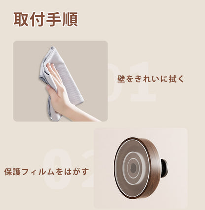 吸盤フック 木製 取り付け簡単 工具不要 繰り返し使える フック 吸着式 防水 穴あけ不要 おしゃれ 賃貸 冷蔵庫 玄関 ドア 浴室 キッチン 洗面所 小物掛け タオル掛け 傘フック 3個セット 4個セット