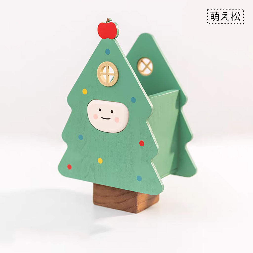 ペンスタンド ペン立て 木製 クリスマスツリー ミニ 天然木 かわいい スタイリッシュ 鉛筆立て リモコンスタンド メガネスタンド 卓上 机上 収納 小物入れ クリスマスプレゼント クリスマスギフト