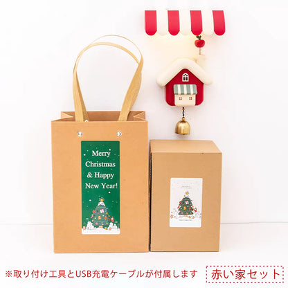 ドアベル LED付き かわいい おしゃれ クリスマスツリー マグネット 両面テープ付き ドアチャイム 引き戸 開き戸 癒し カフェ 喫茶店 飲食店 玄関ベル 防犯チャイム クリスマスギフト クリスマスプレゼント クリスマスグッズ