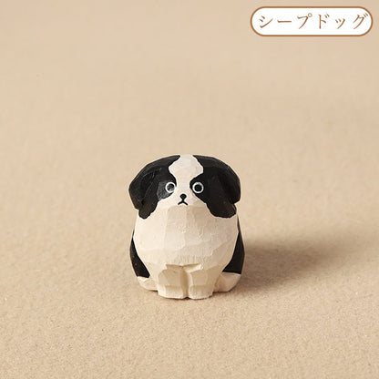 【2個でお得！】【犬の置物｜犬のバッグチャーム】 ナチュラル 可愛い 手作り 木彫り 犬グッズ 置物 バッグチャーム 癒し 厄除け オブジェ ストラップ 小さい 玄関 風水 引越し祝い 贈り物 プレゼント 幸運 お守りストラップ ミニチュア 木製雑貨 - RabbPig