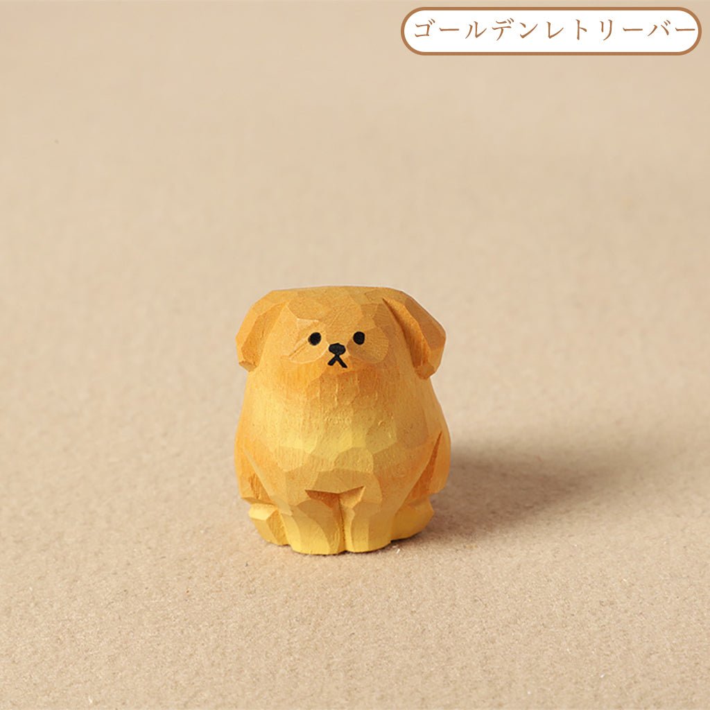 【2個でお得！】【犬の置物｜犬のバッグチャーム】 ナチュラル 可愛い 手作り 木彫り 犬グッズ 置物 バッグチャーム 癒し 厄除け オブジェ ストラップ 小さい 玄関 風水 引越し祝い 贈り物 プレゼント 幸運 お守りストラップ ミニチュア 木製雑貨 - RabbPig