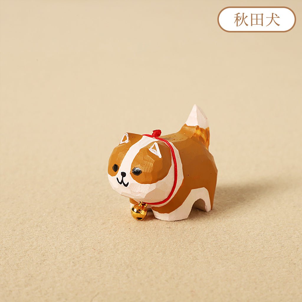 【2個でお得！】【犬の置物｜バッグチャーム】 ミニチュア 可愛い 犬 木彫り ナチュラル 犬グッズ 置物 癒し 厄除け オブジェ ストラップ 小さい 玄関 風水 引越し祝い 贈り物 プレゼント 幸運 お守りストラップ 木製雑貨 - RabbPig