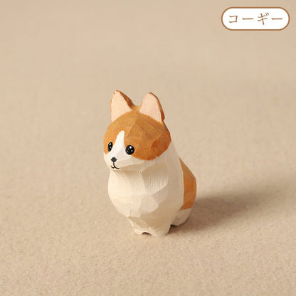 【2個でお得！】【犬の置物｜犬のバッグチャーム】 ナチュラル 可愛い 手作り 木彫り 犬グッズ 置物 バッグチャーム 癒し 厄除け オブジェ ストラップ 小さい 玄関 風水 引越し祝い 贈り物 プレゼント 幸運 お守りストラップ ミニチュア 木製雑貨 - RabbPig