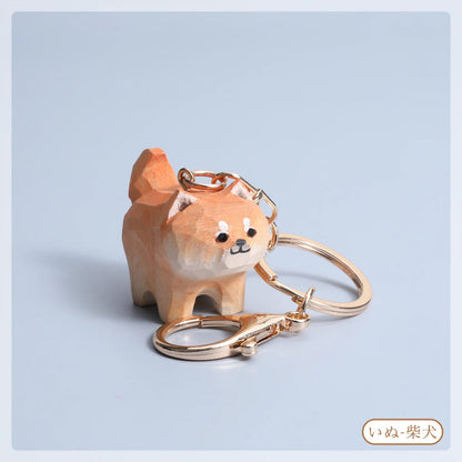 【2個でお得！組み合わせ自由】【名入れ木製キーホルダー ペア｜十二支】手作り キーホルダー 名入れ無料 可愛い 彼女/妻/友達への贈り物 誕生日プレゼント 癒し 干支 キーチェーン バッグチャーム 犬グッヅ 幸運 お守りストラップ - RabbPig