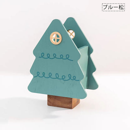 ペンスタンド ペン立て 木製 クリスマスツリー ミニ 天然木 かわいい スタイリッシュ 鉛筆立て リモコンスタンド メガネスタンド 卓上 机上 収納 小物入れ クリスマスプレゼント クリスマスギフト