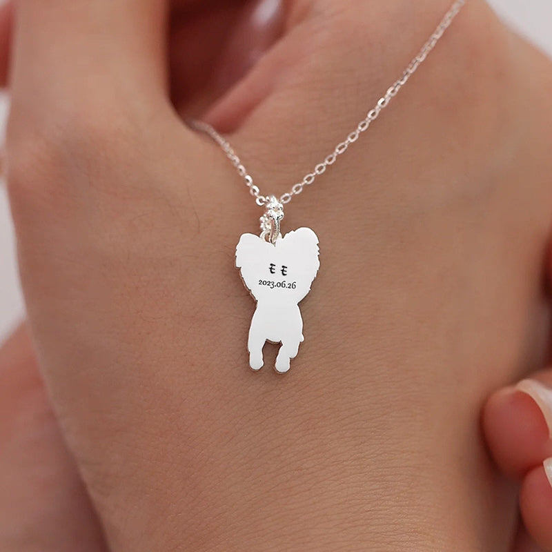 【写真入り 名入れ】シルバー925 ネックレス S925 シルバー 金属アレルギー対応 レディース ペンダント オーダーメイド オリジナル ペット プレゼント ギフト ペット供養 思い出 オーダー オリジナルグッズ メモリアルグッズ