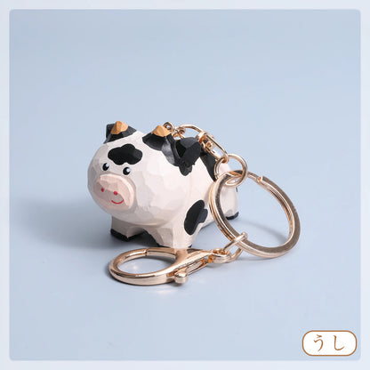 【2個でお得！組み合わせ自由】【名入れ木製キーホルダー ペア｜十二支】手作り キーホルダー 名入れ無料 可愛い 彼女/妻/友達への贈り物 誕生日プレゼント 癒し 干支 キーチェーン バッグチャーム 犬グッヅ 幸運 お守りストラップ