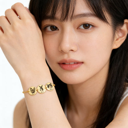 【写真入り 名入れ】ブレスレット ステンレス チャーム チェーンブレスレット 金属アレルギー対応 写真 レディース オーダーメイド オリジナル ペット プレゼント ギフト ペット供養 思い出 オーダー オリジナルグッズ メモリアルグッズ