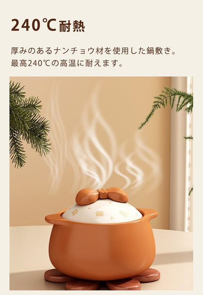 鍋敷き＆カップスタンド 2Way クリスマスツリー 可愛い 木製 断熱 コースター インテリア 北欧 ナチュラル おしゃれ 置物 テーブル飾り 木製オブジェ - RabbPig