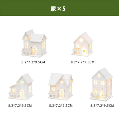 置物 ミニチュア ドールハウス ジオラマ 建築模型 クリスマス 新年 DIYキット LED照明付き 町 商店街 繁華街 路地 インテリア ディスプレイ 北欧 クリスマスグッズ