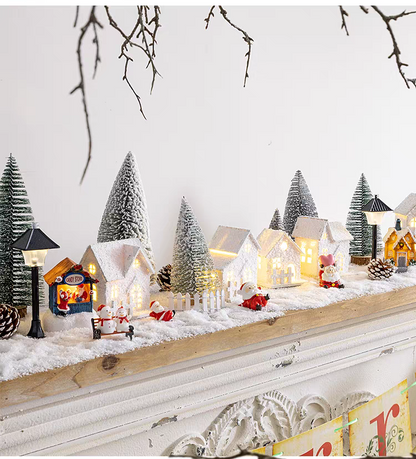 置物 ミニチュア ドールハウス ジオラマ 建築模型 クリスマス 新年 DIYキット LED照明付き 町 商店街 繁華街 路地 インテリア ディスプレイ 北欧 クリスマスグッズ