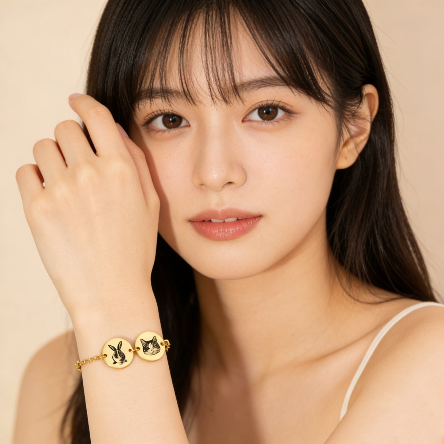 【写真入り 名入れ】ブレスレット ステンレス チャーム チェーンブレスレット 金属アレルギー対応 写真 レディース オーダーメイド オリジナル ペット プレゼント ギフト ペット供養 思い出 オーダー オリジナルグッズ メモリアルグッズ