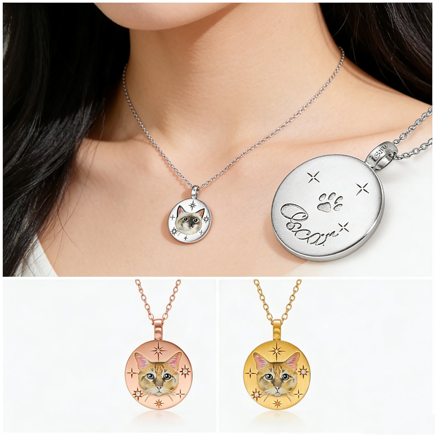 【写真入り 名入れ】ネックレス ステンレス ペンダント 金属アレルギー対応 写真 レディース ペンダント オーダーメイド オリジナル ペット プレゼント ギフト ペット供養 思い出 オーダー オリジナルグッズ メモリアルグッズ