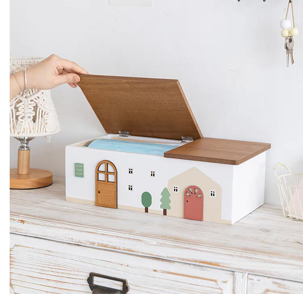 マスク 収納ケース 卓上 収納 玄関収納 可愛い 収納ボックス キーフック 鍵かけ 木製 ウッド 雑貨 小物置き 小物収納 飾る インテリア小物 ギフト プレゼント