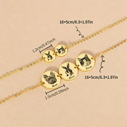 【写真入り 名入れ】ブレスレット ステンレス チャーム チェーンブレスレット 金属アレルギー対応 写真 レディース オーダーメイド オリジナル ペット プレゼント ギフト ペット供養 思い出 オーダー オリジナルグッズ メモリアルグッズ