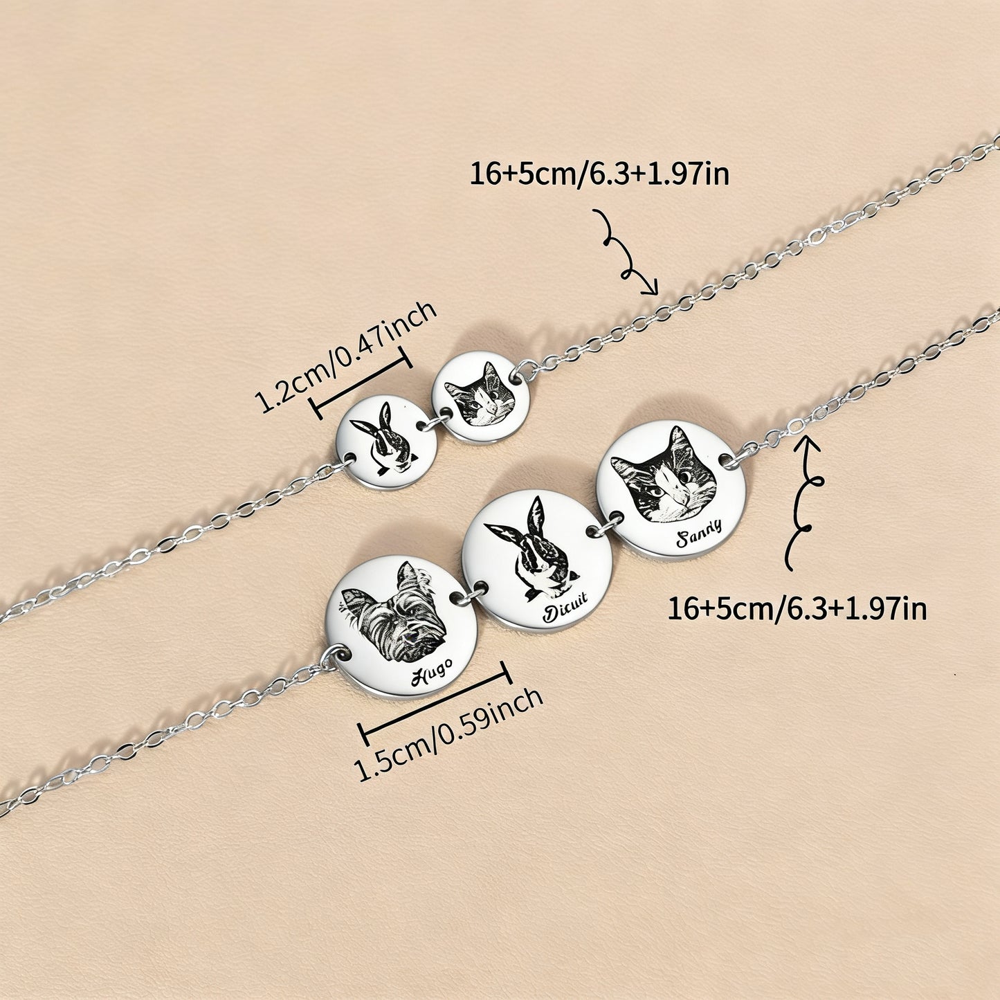 【写真入り 名入れ】ブレスレット ステンレス チャーム チェーンブレスレット 金属アレルギー対応 写真 レディース オーダーメイド オリジナル ペット プレゼント ギフト ペット供養 思い出 オーダー オリジナルグッズ メモリアルグッズ