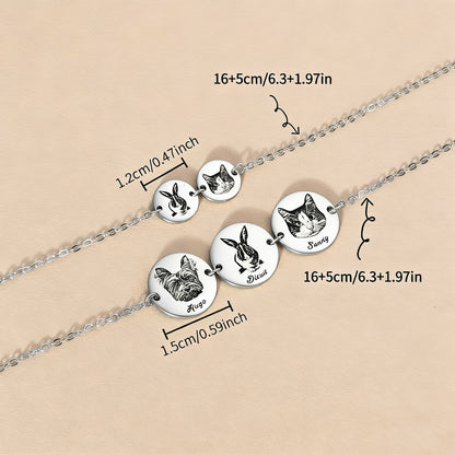 【写真入り 名入れ】ブレスレット ステンレス チャーム チェーンブレスレット 金属アレルギー対応 写真 レディース オーダーメイド オリジナル ペット プレゼント ギフト ペット供養 思い出 オーダー オリジナルグッズ メモリアルグッズ