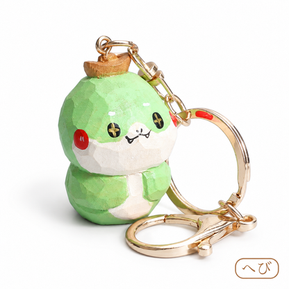 【名入れ｜2点セット｜ラッピング付き】木製 アニマル キーホルダー  名入れ無料 動物 可愛い 十二支 バッグチャーム ペア 彼女/友達への贈り物 木彫り 誕生日プレゼント ミニチュア 癒し