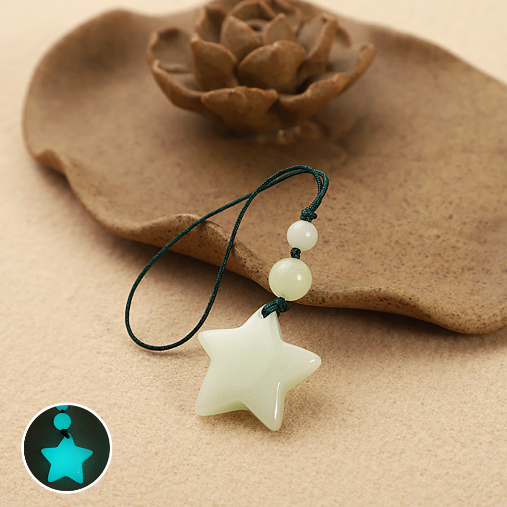 【夜光｜夜光石のバッグチャーム】 可愛い 光る バッグチャーム スマホチャーム 星 月 ハート 癒し 厄除け 夜光 チャーム ストラップ 小さい 贈り物 プレゼント 幸運 ピンアンコウ お守りストラップ ミニチュア