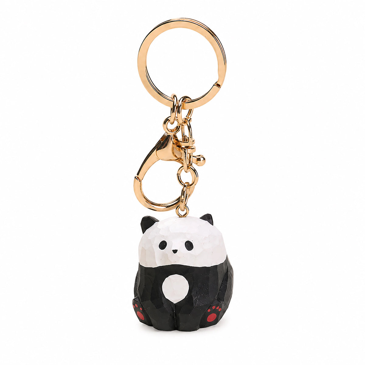 【名入れ｜ラッピング付き】木製 パンダ キーホルダー  名入れ無料 可愛い 動物 バッグチャーム ペア 彼女/友達への贈り物 木彫り 誕生日プレゼント ミニチュア 癒し