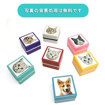 スタンプ オリジナル 画像あり オーダーメード 作成 補充インク付 キャップレス 可愛い 印鑑 イラストスタンプ キャラクター はんこ