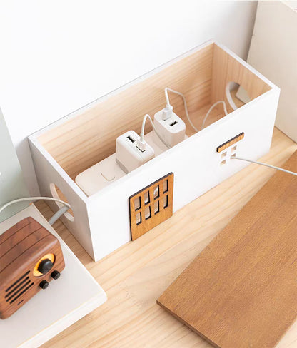 ケーブルボックス ケーブル収納 可愛い 小屋型 ケーブル収納 木製 コンパクト コードケース 配線収納 タップ収納 コードボックス タップボックス 配線カバー 配線 隠す コード 収納 コンセントボックス ケーブル 整理 リビング