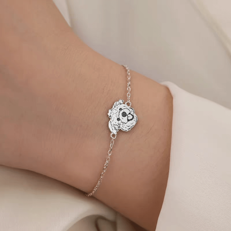 【写真刻印 名入れ】シルバー925 ブレスレット チャーム S925 シルバー 金属アレルギー対応 レディース オーダーメイド オリジナル ペット プレゼント ギフト ペット供養 思い出 オーダー オリジナルグッズ メモリアルグッズ - RabbPig
