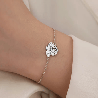 【写真刻印 名入れ】シルバー925 ブレスレット チャーム S925 シルバー 金属アレルギー対応 レディース オーダーメイド オリジナル ペット プレゼント ギフト ペット供養 思い出 オーダー オリジナルグッズ メモリアルグッズ - RabbPig