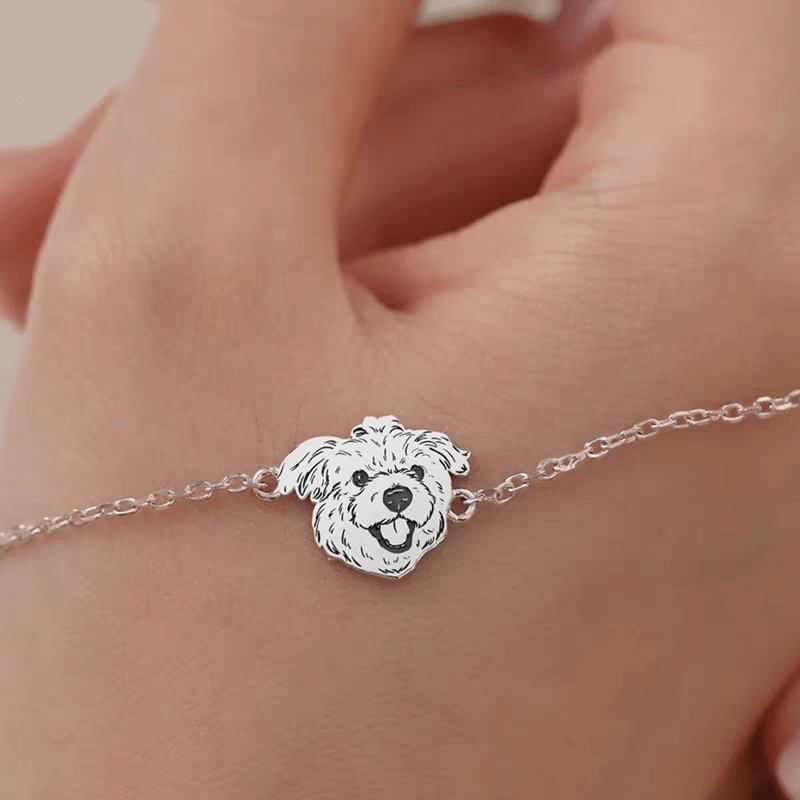 【写真刻印 名入れ】シルバー925 ブレスレット チャーム S925 シルバー 金属アレルギー対応 レディース オーダーメイド オリジナル ペット プレゼント ギフト ペット供養 思い出 オーダー オリジナルグッズ メモリアルグッズ - RabbPig