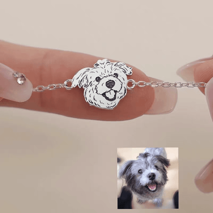 【写真刻印 名入れ】シルバー925 ブレスレット チャーム S925 シルバー 金属アレルギー対応 レディース オーダーメイド オリジナル ペット プレゼント ギフト ペット供養 思い出 オーダー オリジナルグッズ メモリアルグッズ - RabbPig