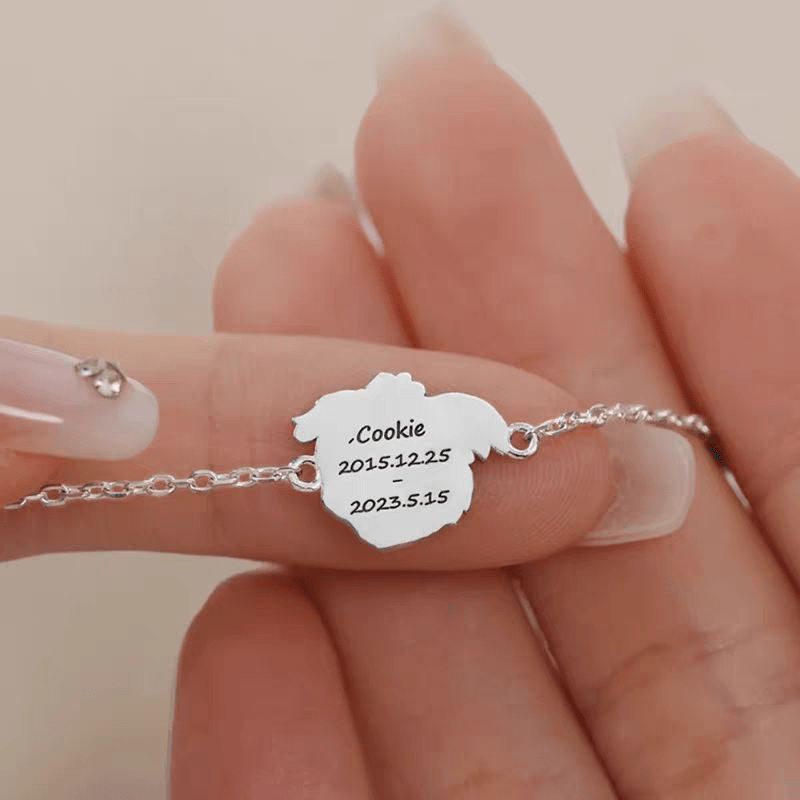 【写真刻印 名入れ】シルバー925 ブレスレット チャーム S925 シルバー 金属アレルギー対応 レディース オーダーメイド オリジナル ペット プレゼント ギフト ペット供養 思い出 オーダー オリジナルグッズ メモリアルグッズ - RabbPig