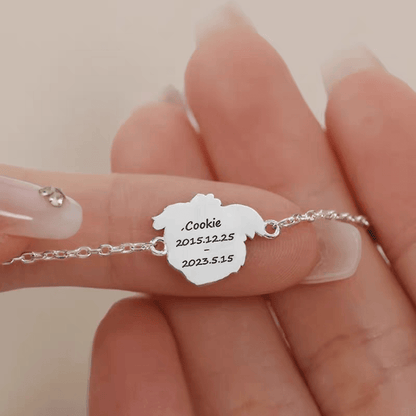 【写真刻印 名入れ】シルバー925 ブレスレット チャーム S925 シルバー 金属アレルギー対応 レディース オーダーメイド オリジナル ペット プレゼント ギフト ペット供養 思い出 オーダー オリジナルグッズ メモリアルグッズ - RabbPig