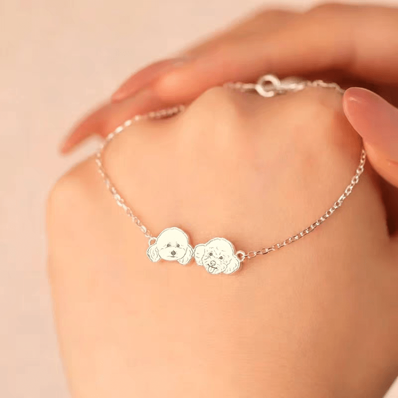 【写真刻印 名入れ】シルバー925 ブレスレット チャーム S925 シルバー 金属アレルギー対応 レディース オーダーメイド オリジナル ペット プレゼント ギフト ペット供養 思い出 オーダー オリジナルグッズ メモリアルグッズ - RabbPig
