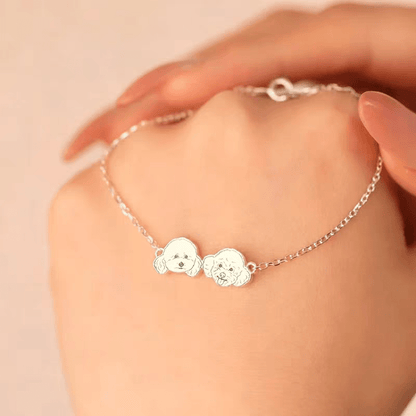 【写真刻印 名入れ】シルバー925 ブレスレット チャーム S925 シルバー 金属アレルギー対応 レディース オーダーメイド オリジナル ペット プレゼント ギフト ペット供養 思い出 オーダー オリジナルグッズ メモリアルグッズ - RabbPig