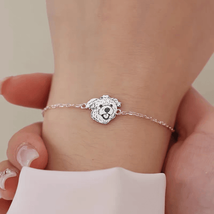 【写真刻印 名入れ】シルバー925 ブレスレット チャーム S925 シルバー 金属アレルギー対応 レディース オーダーメイド オリジナル ペット プレゼント ギフト ペット供養 思い出 オーダー オリジナルグッズ メモリアルグッズ - RabbPig