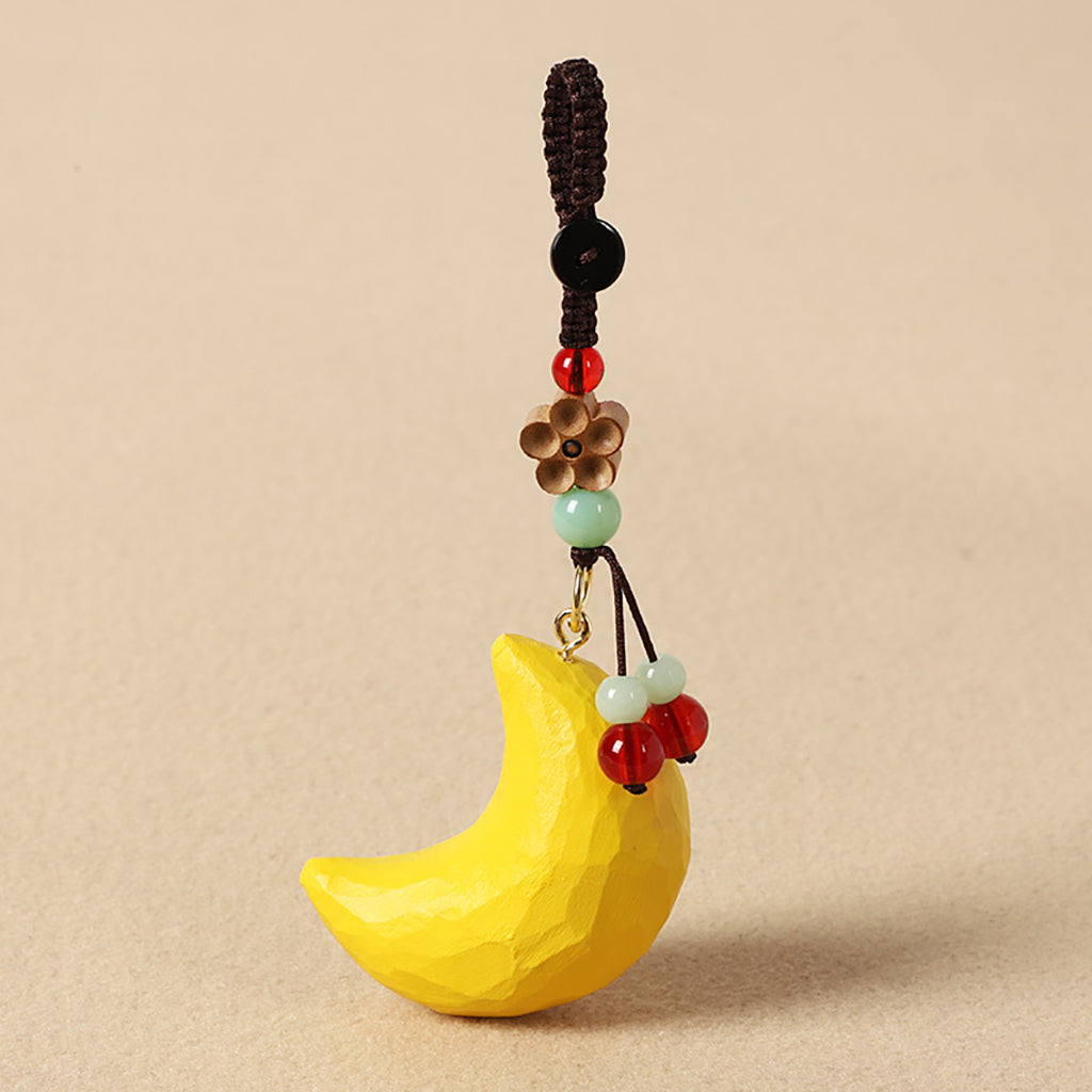 【2個でお得！組み合わせ自由】【星の置物｜星のバッグチャーム】 ナチュラル 可愛い 手作り 木彫り 置物 星 月 ハート バッグチャーム 癒し 厄除け オブジェ ストラップ 小さい 玄関 風水 引越し祝い 贈り物 プレゼント 幸運 お守りストラップ ミニチュア 木製雑貨