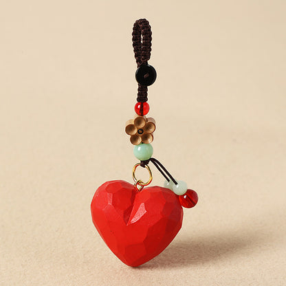 【2個でお得！組み合わせ自由】【星の置物｜星のバッグチャーム】 ナチュラル 可愛い 手作り 木彫り 置物 星 月 ハート バッグチャーム 癒し 厄除け オブジェ ストラップ 小さい 玄関 風水 引越し祝い 贈り物 プレゼント 幸運 お守りストラップ ミニチュア 木製雑貨