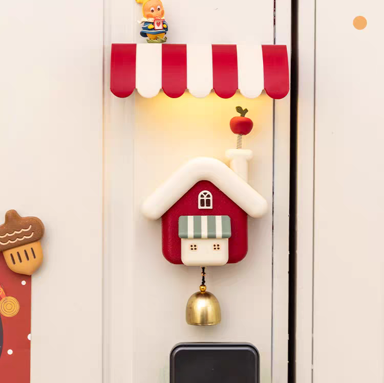 ドアベル LED付き かわいい おしゃれ クリスマスツリー マグネット 両面テープ付き ドアチャイム 引き戸 開き戸 癒し カフェ 喫茶店 飲食店 玄関ベル 防犯チャイム クリスマスギフト クリスマスプレゼント クリスマスグッズ