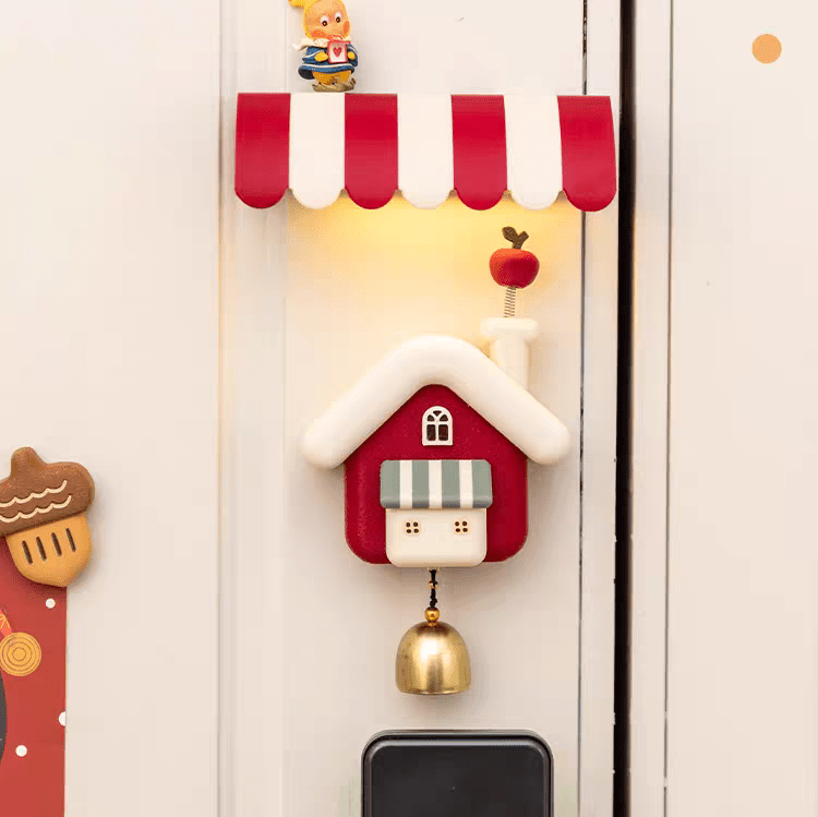 ドアベル LED付き かわいい おしゃれ クリスマスツリー マグネット 両面テープ付き ドアチャイム 引き戸 開き戸 癒し カフェ 喫茶店 飲食店 玄関ベル 防犯チャイム クリスマスギフト クリスマスプレゼント クリスマスグッズ - RabbPig
