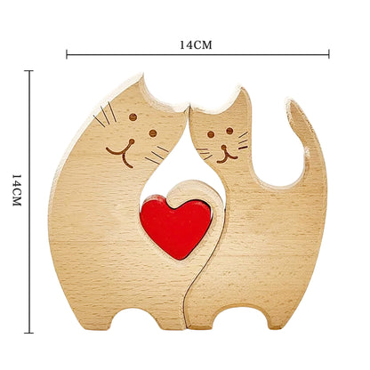 悪戯っ子猫の名入れ木製パズル。いたずらな姿に思わず笑みがこぼれる、愛らしくてちょっぴり茶目っ気たっぷりのデザイン。猫好きの大切な友人への最高の誕生日プレゼントや、毎日に癒やしと笑いを添えるご自宅用のギフトに。