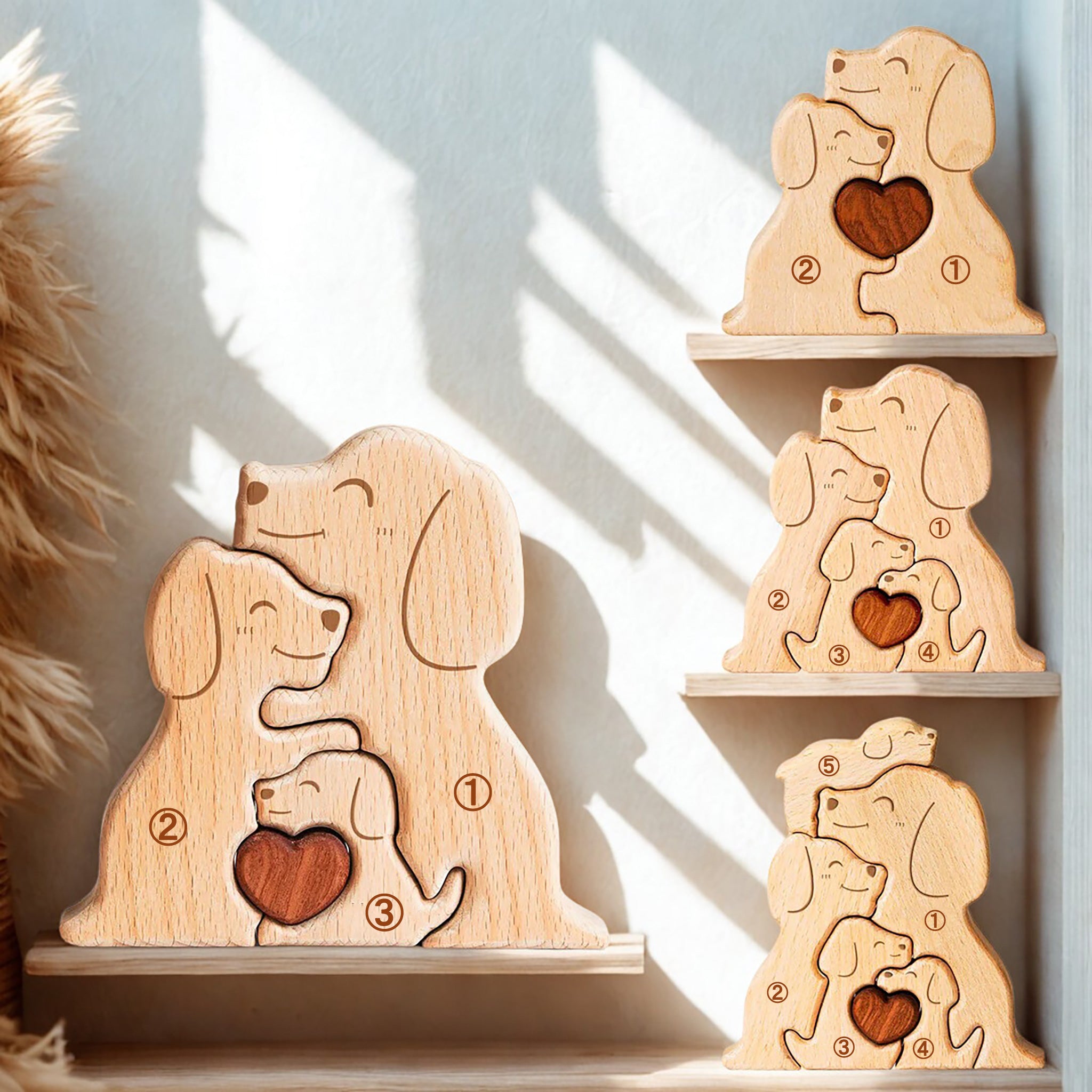 名入れ木製パズル 犬｜出産祝い・木婚式・誕生日プレゼントに｜内祝い