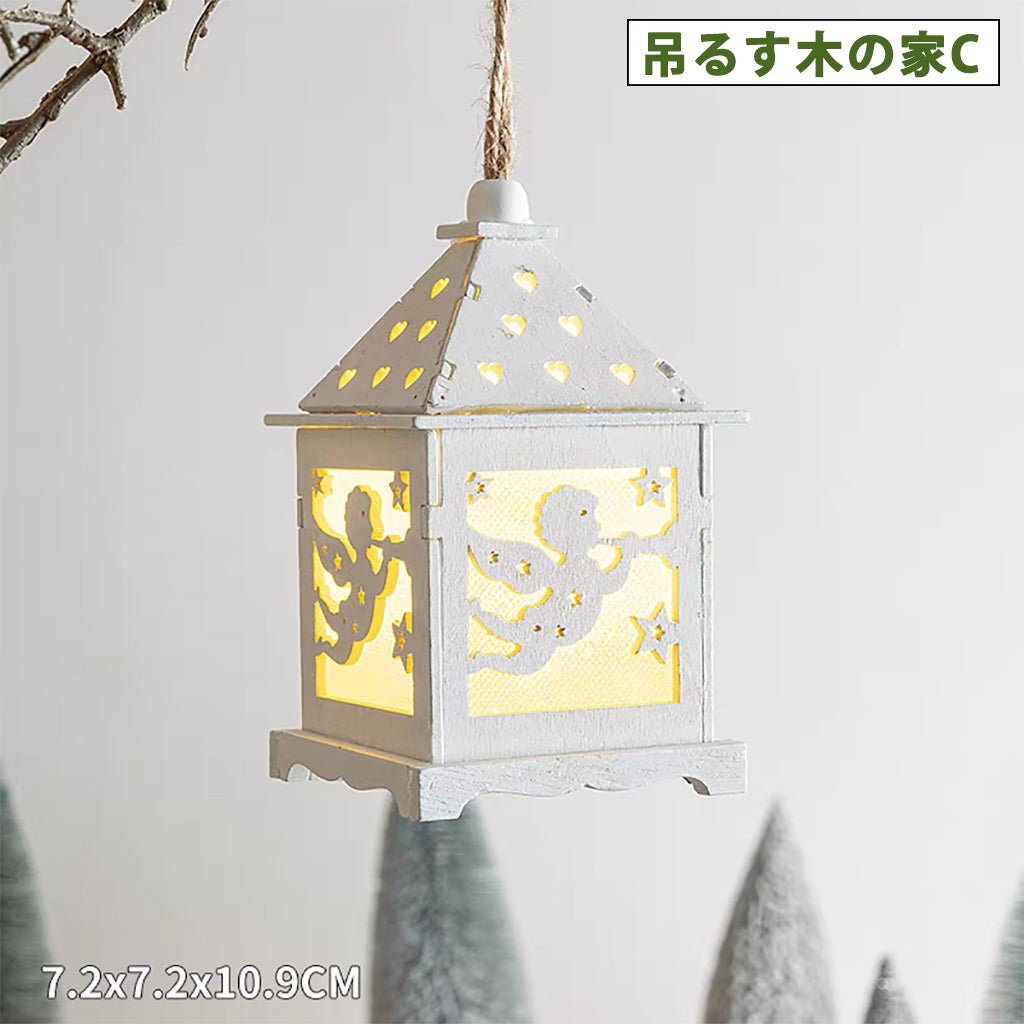 置物 ミニチュア ドールハウス ジオラマ 建築模型 クリスマス 新年 DIYキット LED照明付き 町 商店街 繁華街 路地 インテリア ディスプレイ 北欧 クリスマスグッズ - RabbPig
