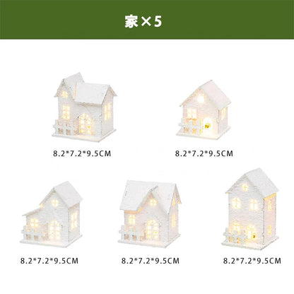 置物 ミニチュア ドールハウス ジオラマ 建築模型 クリスマス 新年 DIYキット LED照明付き 町 商店街 繁華街 路地 インテリア ディスプレイ 北欧 クリスマスグッズ - RabbPig