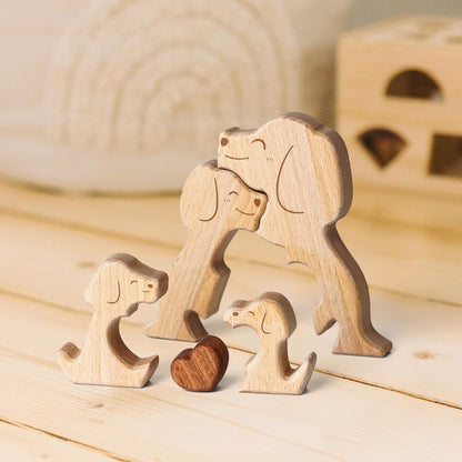 名入れ木製パズル 犬｜出産祝い・木婚式・誕生日プレゼントに｜内祝い・結婚記念日・敬老の日贈り物 ｜双子・３人目妊婦さんにも｜30代～50代の妻/両親/母親/父親へ｜癒しのインテリア - RabbPig