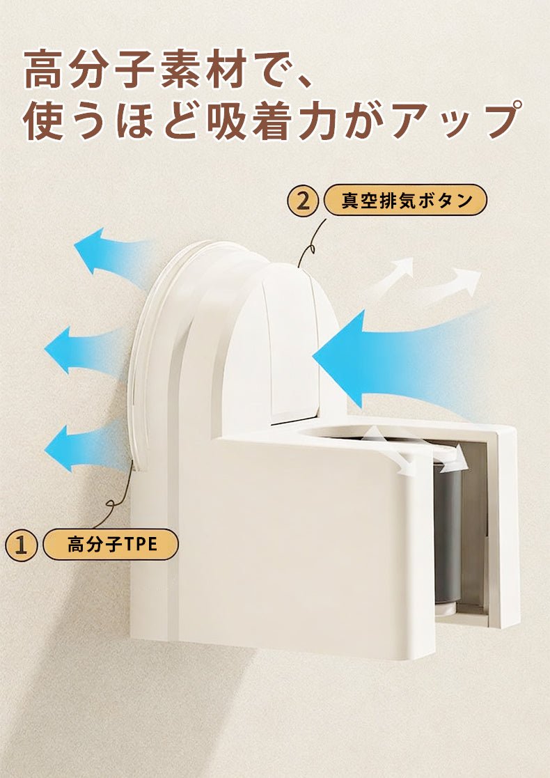 モップホルダー モップ収納 モップフック モップ 掛け 吸着式 壁掛け 片付け ほうきホルダー ほうきフック 壁掛けホルダー モップ整理 収納 ホールド キッチン ベランダ クイックルワイパー - RabbPig